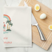 Hawaïaans/Regenboog/Palms Santa Theedoek (Quarter Fold)