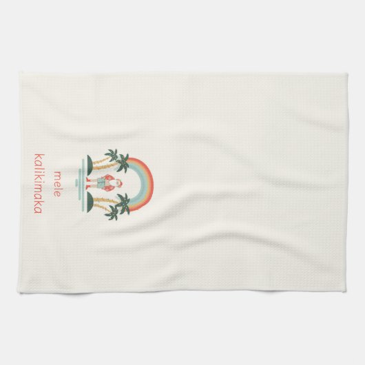 Hawaïaans/Regenboog/Palms Santa Theedoek (Horizontaal)