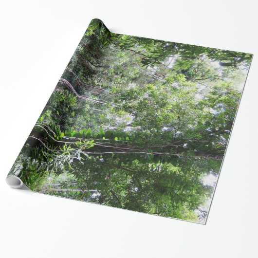 Hawaïaans regenwoud cadeaupapier (Uitgerold)