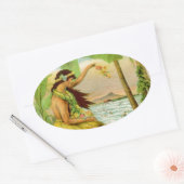  Hawaïaans reizen Ovale Sticker (Envelop)