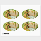  Hawaïaans reizen Ovale Sticker (Vel)