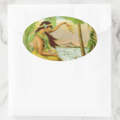  Hawaïaans reizen Ovale Sticker (Tas)