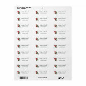 Hawaiaans Rode Lehua Bloem Retouradres Etiket (Full Sheet)