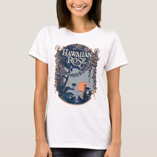 Hawaïaans Roos Dames in het Spaghetti T-shirt (Voorkant)