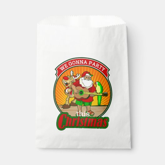 Hawaïaans Santa rendier kerstfeest Bedankzakje (Voorkant)