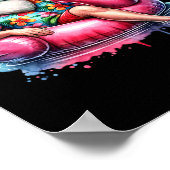 Hawaiaans shirt Kerstman Flamingo Floatie Kerstmis Poster (Hoek)