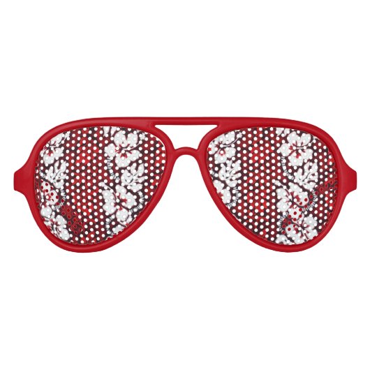 Hawaïaans Shirt Tropische bloemen met patroon Aviator Zonnebril (Voorkant)