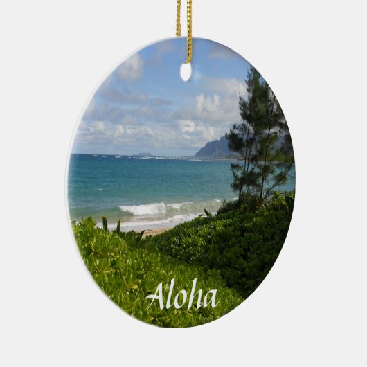 Hawaiaans strand Kerstbal Keramisch Ornament (Rechts)