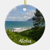 Hawaiaans strand Kerstbal Keramisch Ornament (Voorkant)