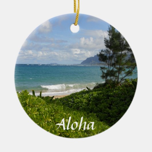 Hawaiaans strand Kerstbal Keramisch Ornament (Voorkant)