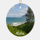 Hawaiaans strand Kerstbal Keramisch Ornament (Links)