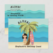 Hawaiaans Surfmeisje Briefkaart (Voorkant / Achterkant)
