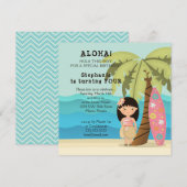 Hawaiaans Surfmeisje Kaart (Voorkant / Achterkant)