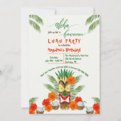 Hawaiaans Tiki Luau Feest Kaart (Voorkant)