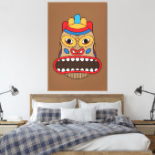 Hawaiaans Tiki-masker Canvas Afdruk (Insitu (Slaapkamer))