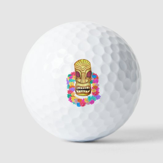 Hawaiaans Tiki-masker Golfballen (Voorkant)