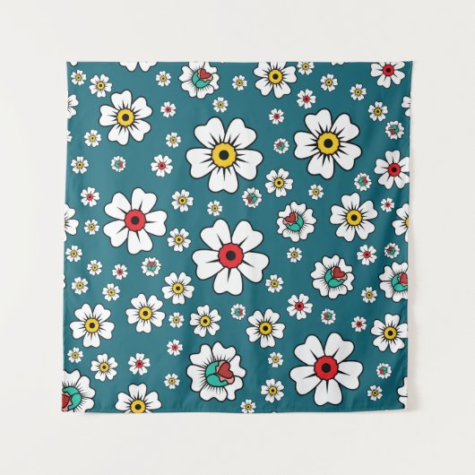 Hawaïaans tropisch bloembehang: abstract ontwerp wandkleed (Voorkant)