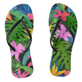 Hawaiaans Tropisch Bloempatroon Teenslippers (Voetbed)