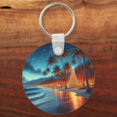 Hawaiaans/Tropisch Kerstfeest Sleutelhanger (Voorkant)