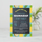 Hawaiaans Tropisch Luau Feest Kaart (Staand voorkant)