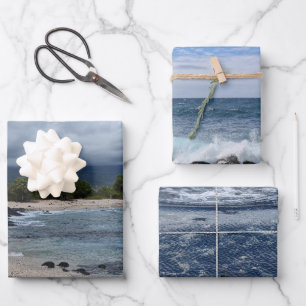 Hawaiaans tropisch paradijs oceaan landschap foto inpakpapier vel