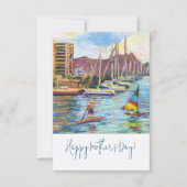 Hawaïaans Uitzicht van Magic Island kaart (Voorkant)