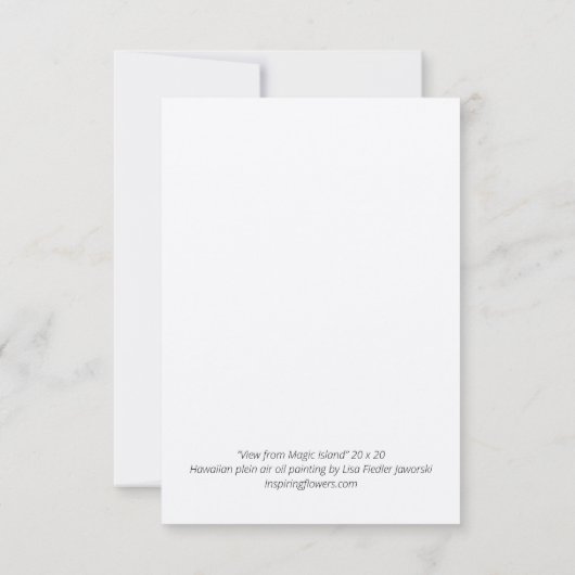 Hawaïaans Uitzicht van Magic Island kaart (Achterkant)