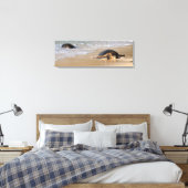 Hawaïaans Zee Schildpad op Strand Canvas Print (Insitu (Slaapkamer))