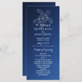 Hawaïaans Zee Turtle White op Blue Beach Programma Programmakaart (Voorkant / Achterkant)