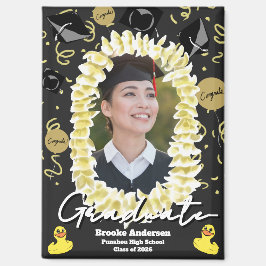 Hawaiaanse afstudeer Plumeria Lei confetti foto Magneet