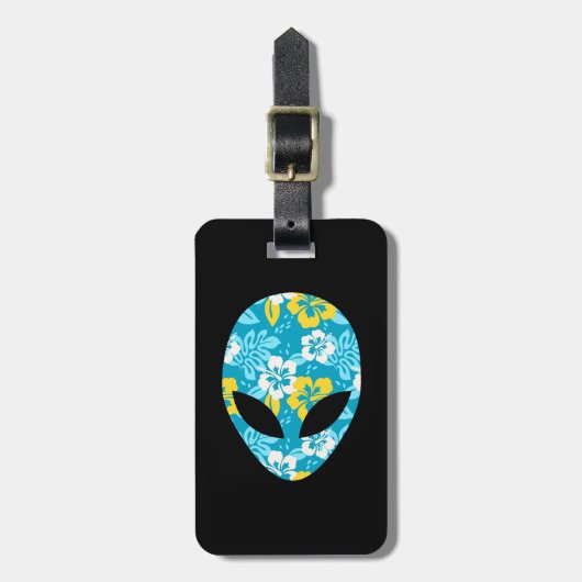Hawaiaanse Alien Hoofd - Grappige Alien Bagagelabel (Voorkant verticaal)
