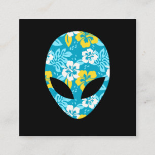 Hawaiaanse Alien Kop - Grappige Alien Vierkante Visitekaartje