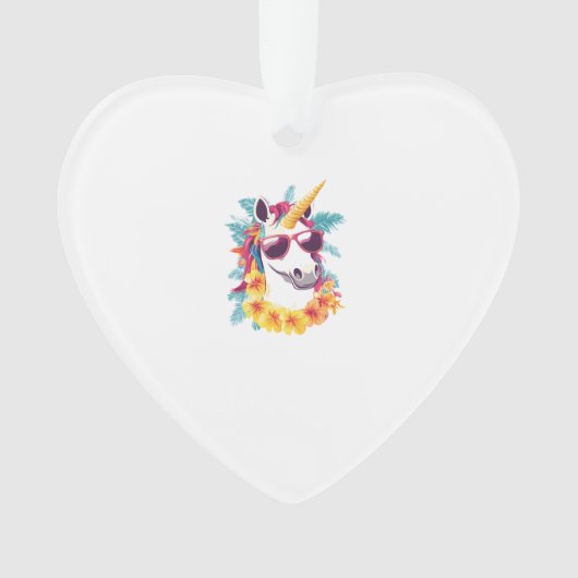 Hawaiaanse Aloha Eenhoorn Ornament (voorkant)