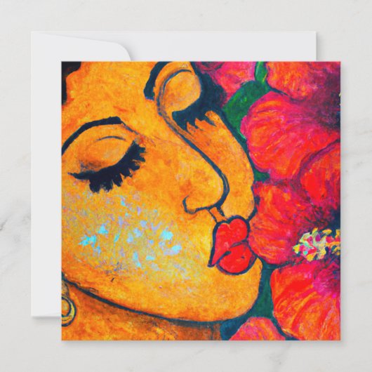 Hawaïaanse aloha kunst kaart blanco terug (Voorkant)