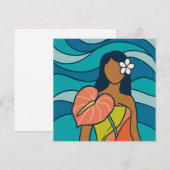 Hawaiaanse aloha kunstkaart blanco achterkant (Voorkant / Achterkant)