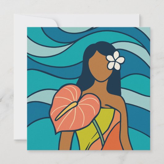 Hawaiaanse aloha kunstkaart blanco achterkant (Voorkant)