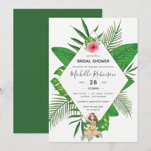 Hawaiaanse Aloha Luau Bruiloft Feest Uitnodiging (Voorkant / Achterkant)