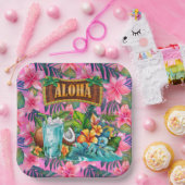 Hawaïaanse Aloha Papieren Bordje (Feest)
