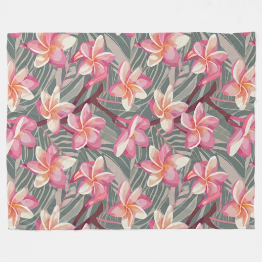 Hawaïaanse aloha print fleece deken (Voorkant (Horizontaal))