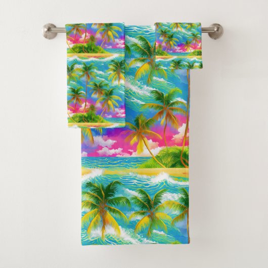 Hawaïaanse Aloha print Tropisch patroon Bad Handdoek (Insitu)