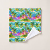 Hawaïaanse Aloha print Tropisch patroon Bad Handdoek (Wasdoekje)