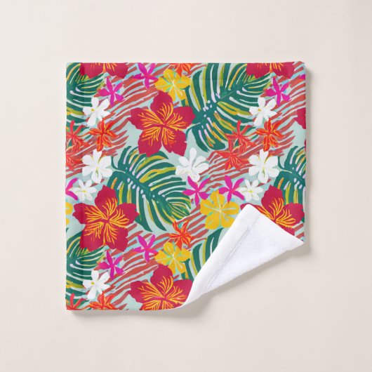 Hawaïaanse Aloha print Tropisch patroon Bad Handdoek (Wasdoekje)