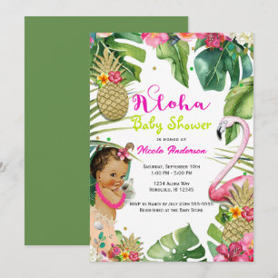 Hawaïaanse Aloha Tropische Baby Meisje Vintage Dou Kaart