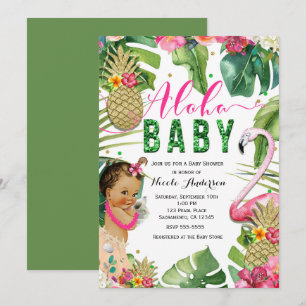 Hawaïaanse Aloha Tropische Baby Meisje Vintage Sho Kaart