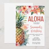 Hawaiaanse Aloha Verjaardagsfeest Kaart (Voorkant / Achterkant)