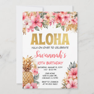 Hawaiaanse Aloha Verjaardagsfeestje Kaart