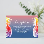 Hawaiaanse Ananas Bruiloftsreceptie Kaart (Staand voorkant)