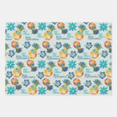 Hawaïaanse ananas en Hibiscus Mele Kalikimaka 2 Inpakpapier Vel (Voorkant 2)