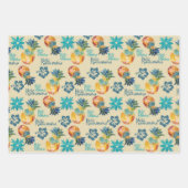 Hawaïaanse ananas en Hibiscus Mele Kalikimaka 3 Inpakpapier Vel (Voorkant 3)