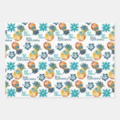 Hawaïaanse ananas en Hibiscus Mele Kalikimaka Inpakpapier Vel (Voorkant 2)